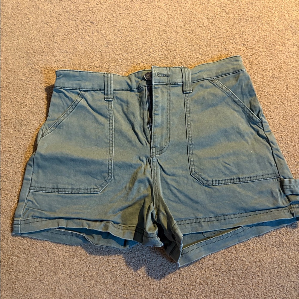 Hollister Women’s High-Waist Utility Shorts in Olive Green Size Medium